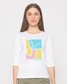 Shop Pastel Stay Chill 3/4th Sleeve T-Shirt-Front
