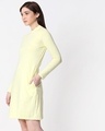 Shop Pastel Yellow High Neck Pocket Dress-Design