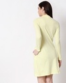Shop Pastel Yellow High Neck Pocket Dress-Full