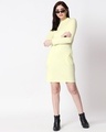 Shop Pastel Yellow High Neck Pocket Dress