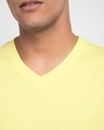 Shop Pastel Yellow V-Neck T-Shirt