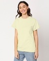 Shop Pastel Yellow Women's Boyfriend T-Shirt-Front