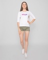 Shop Pawri All Night 3/4 Sleeve Slim Fit T-Shirt White-Full