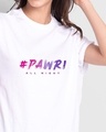 Shop Pawri All Night BoyfriendT-Shirt White-Front