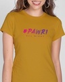 Shop Pawri All Night Half Sleeve Printed T-Shirt Mustard Yellow -Front
