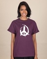 Shop Peace Brush Stroke Boyfriend T-Shirt-Front