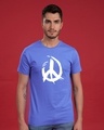 Shop Peace Brush Stroke Half Sleeve T-Shirt-Front