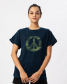 Shop Peace Camouflage Boyfriend T-Shirt-Front