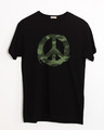 Shop Peace Camouflage Half Sleeve T-Shirt-Front