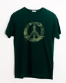 Shop Peace Camouflage Half Sleeve T-Shirt-Front