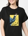 Shop Peace Denim Boyfriend T-Shirt-Front