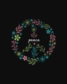 Shop Peace Floral Round Neck 3/4th Sleeve T-Shirt Black-Full