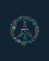 Shop Peace Floral Round Neck 3/4th Sleeve T-Shirt Navy Blue