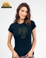 Shop Peace Gold Half Sleeve T-Shirt Navy Blue-Design