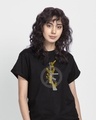 Shop Peace Gun Flower Boyfriend T-Shirt-Front