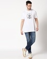 Shop Peace Jerry Half Sleeve Hoodie T-Shirt (TJL) White-Design