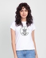 Shop Women's White Peace Jerry Graphic Printed Slim Fit T-shirt-Front