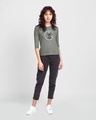 Shop Peace Jerry Round Neck 3/4 Sleeve T-Shirt (TJL) Meteor Grey-Design