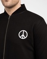 Shop Peace Logo Badge Zipper Bomber Jacket