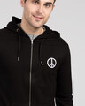 Shop Peace Logo Badge Zipper Hoodie-Front