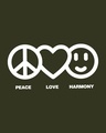 Shop Peace Love Harmony Shoulder Sleeves Panel Half Sleeves Camo T-Shirt Olive Camo -Full