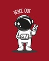 Shop Men's Red Peace Out Astronaut Graphic Printed T-shirt-Full
