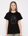 Shop Peace Out Shadow Boyfriend T-Shirt-Front