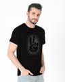Shop Peace Out Shadow Half Sleeve T-Shirt-Design