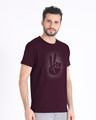 Shop Peace Out Shadow Half Sleeve T-Shirt-Design