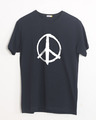 Shop Peace Symbol Half Sleeve T-Shirt-Front