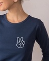 Shop Peace Yo Round Neck 3/4th Sleeve T-Shirt-Front