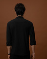 Shop Peach Black Slim Fit Stretchable Knitted Shirt-Full