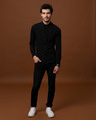 Shop Peach Black Slim Fit Stretchable Knitted Shirt