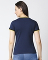 Shop Peageant Blue Women Half sleeve Plain Rib T-Shirt-Full