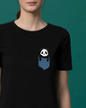 Shop Peek-a-boo Panda Basic Round Hem T-Shirt-Front