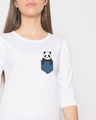 Shop Peek-a-boo Panda Round Neck 3/4th Sleeve T-Shirt-Front