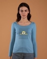Shop Peek-a-minni Scoop Neck Full Sleeve T-Shirt-Front