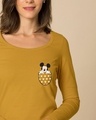 Shop Peek Out Mickey Scoop Neck Full Sleeve T-Shirt (DL)-Front