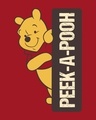 Shop Peeking Pooh Round Neck 3/4th Sleeve T-Shirt (DL)-Full