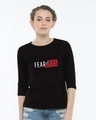 Shop Peel Off Fearless Round Neck 3/4th Sleeve T-Shirt-Front