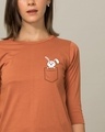 Shop Peeping Bunny Round Neck 3/4th Sleeve T-Shirt-Front