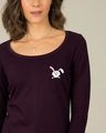Shop Peeping Bunny Scoop Neck Full Sleeve T-Shirt-Front