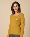 Shop Peeping Bunny Scoop Neck Full Sleeve T-Shirt-Design