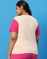 Shop Peppy Pink Contrast Sleeve Plus Size T-Shirt-Design