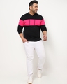 Shop Peppy Pink Plus Size Colorblock Full sleeve Hoodie T-shirt-Full