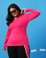 Shop Peppy Pink Plus Size Full Sleeve T-Shirt-Front