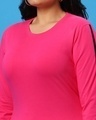 Shop Peppy Pink Plus Size Full Sleeve T-Shirt