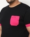 Shop Peppy Pink Plus Size Pocket Color Block T-shirt