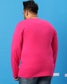 Shop Peppy Pink Plus Size Round Neck Henley T-Shirt-Design