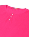 Shop Peppy Pink Plus Size Round Neck Henley T-Shirt